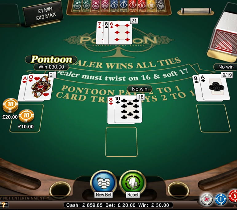 Play Blackjack Pontoon at 888 Casino!
