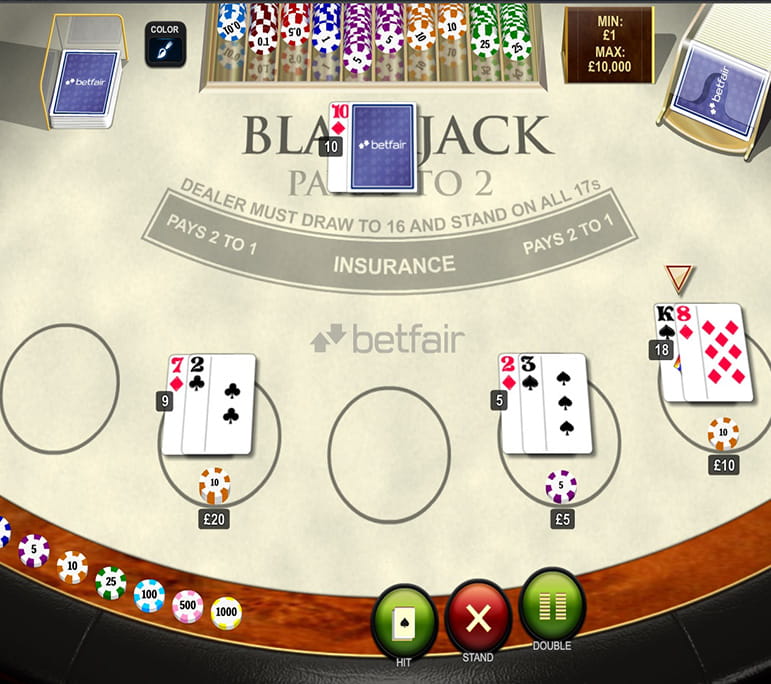Blackjack Surrender - one of many variants at Betfair.