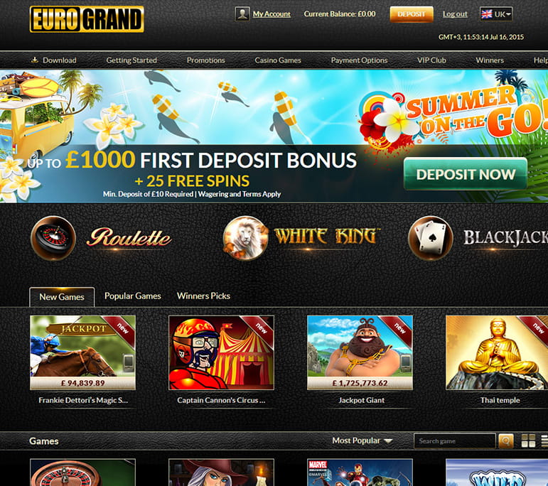 Deposit at Eurogrand using PayPal